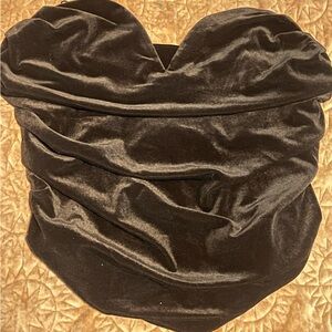 Express Body Contour Strapless Velvet Top In Brown Size Large